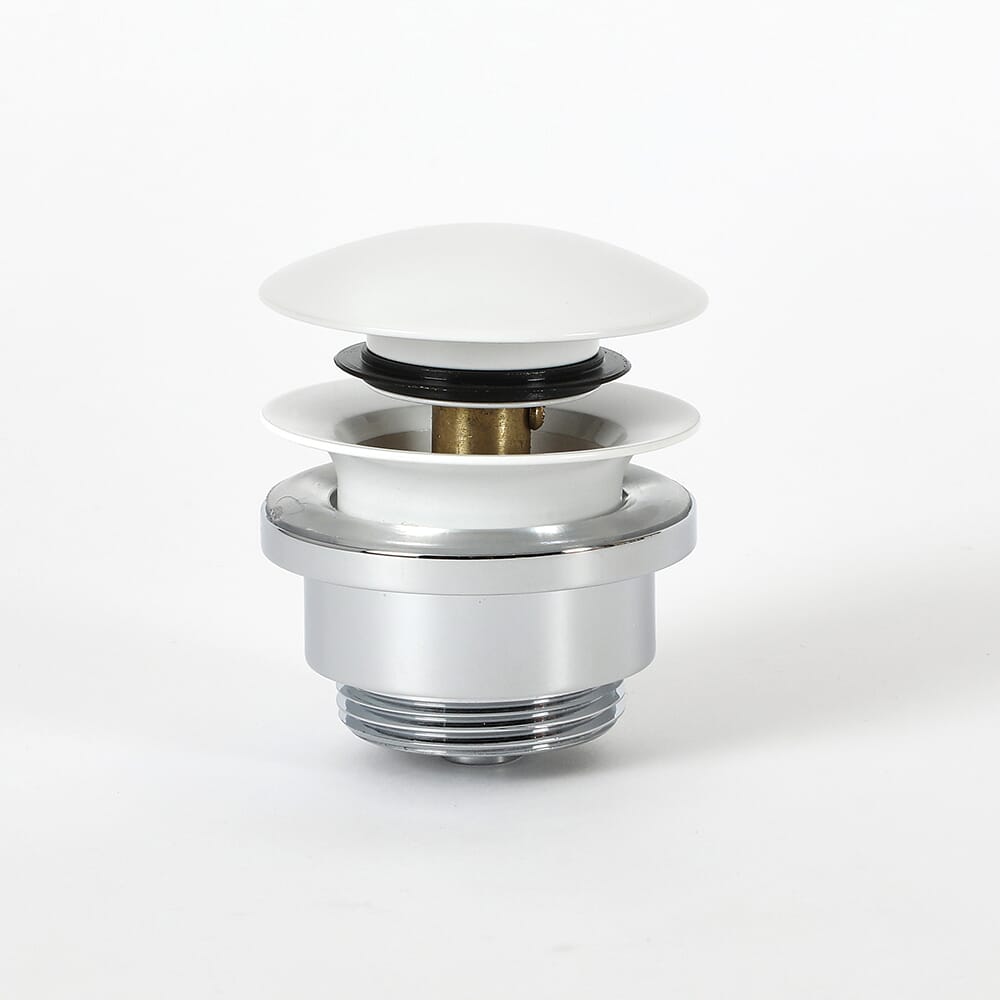 Piletta di Scarico Universale Click-Clack per Lavabo - Finitura Bianca