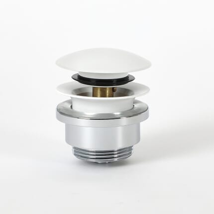 Piletta di Scarico Universale Click-Clack per Lavabo - Finitura Bianca