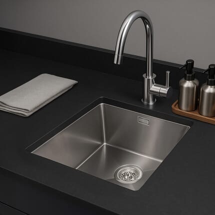Harlyn Carbis - Lavello da Cucina in Acciaio Inossidabile a 1 Vasca