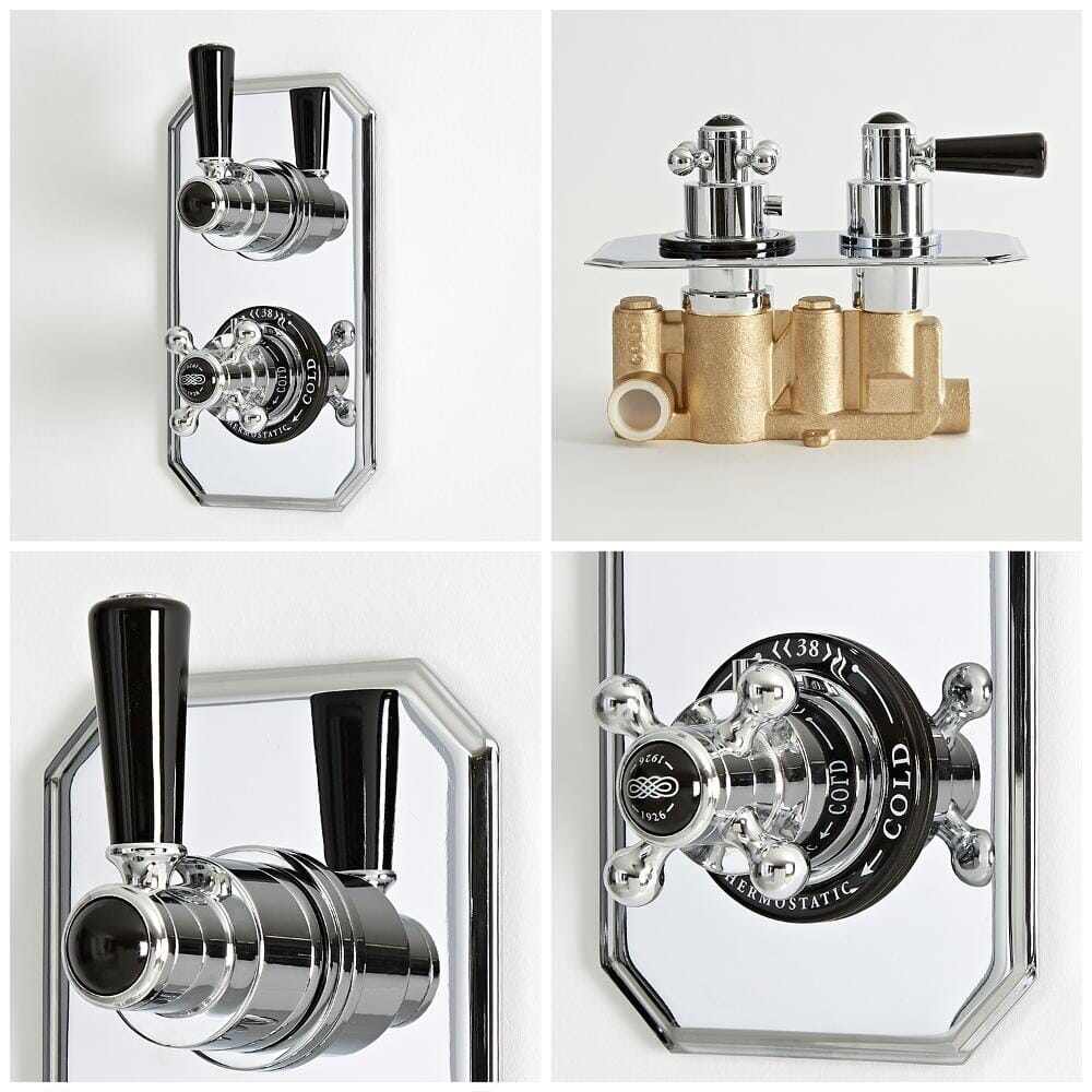 Miscelatore Doccia Tradizionale da Incasso - Cromato e Nero - Elizabeth