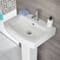 Set Bagno Moderno Completo di Sanitario Filo Parete e Lavabo con Colonna - Sandford
