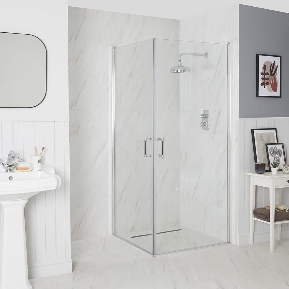 Box Doccia Angolare Tradizionale con Doppia Porta - Scelta di Misure - Langley