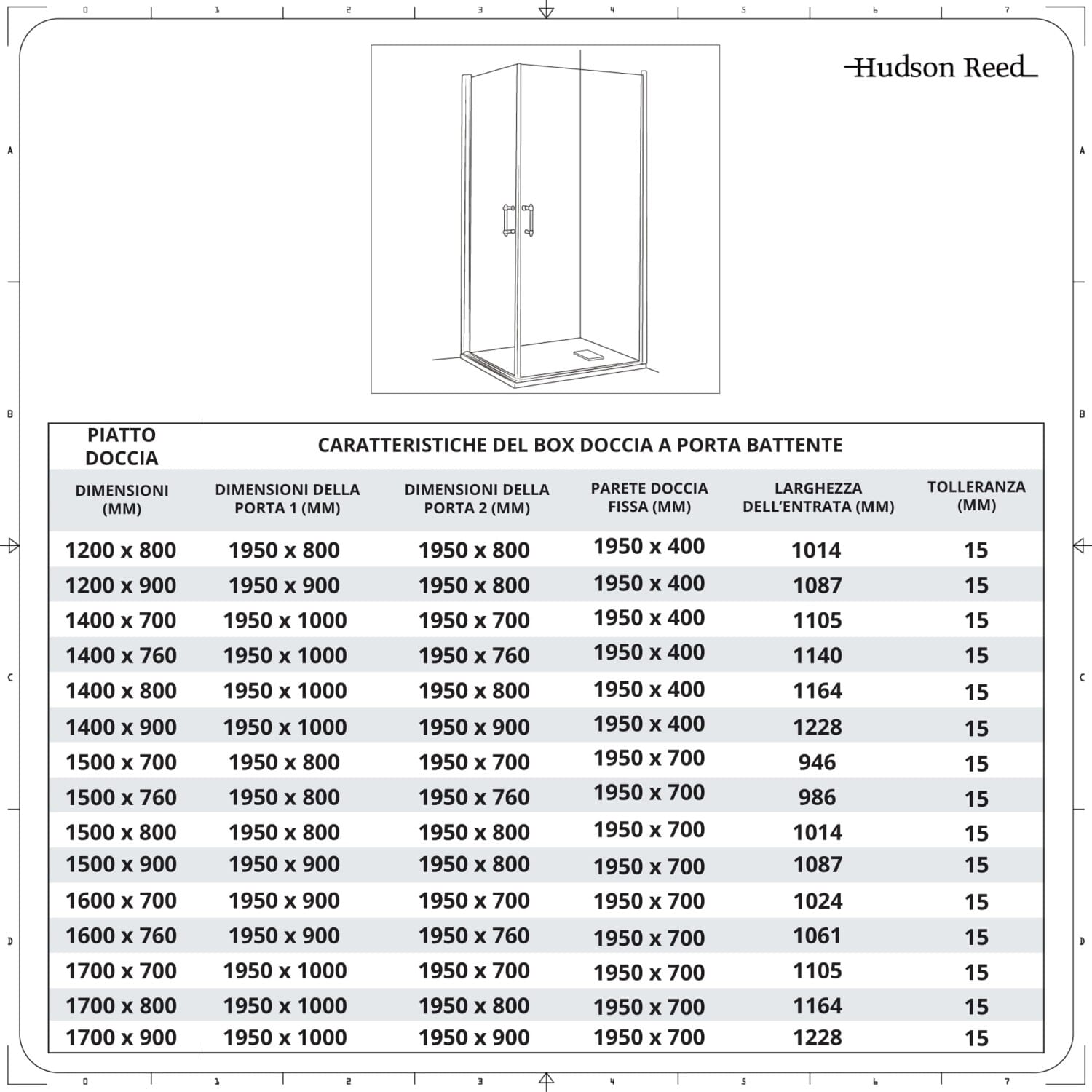 Box Doccia Angolare Tradizionale con Doppia Porta e Piatto Doccia - Scelta di Misure - Langley
