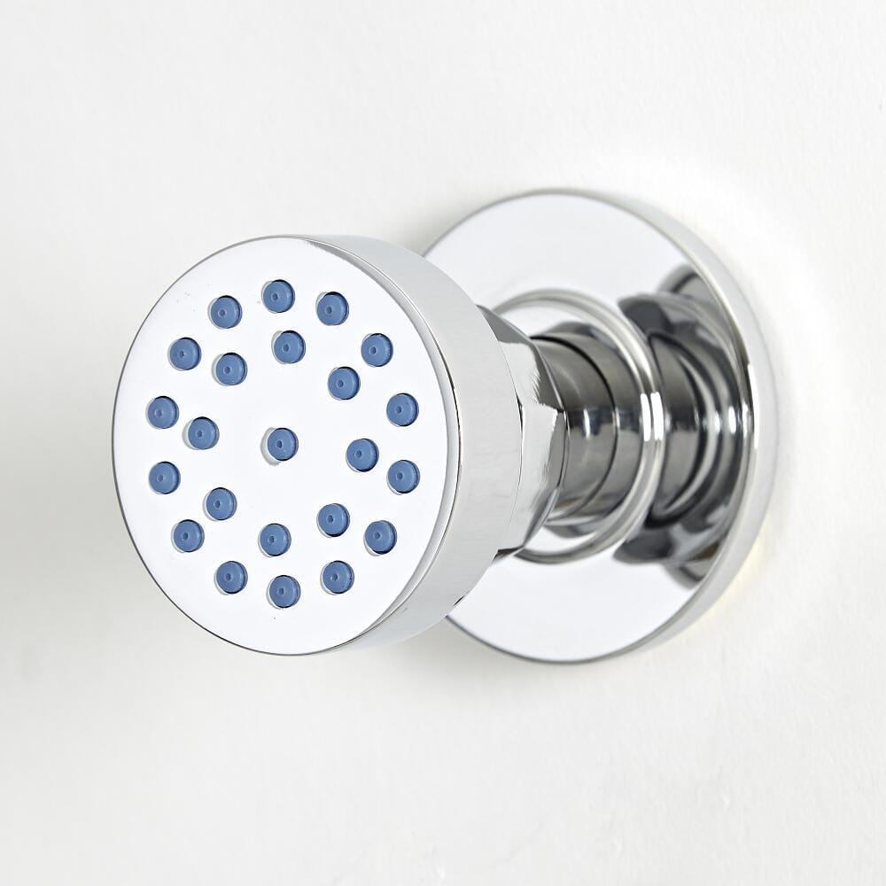 Set Doccia Tradizionale con Miscelatore Termostatico con Deviatore, Soffione a Soffitto da 200mm, Doccetta con Asta Saliscendi e Idrogetti - Cromato e Bianco - Elizabeth