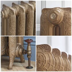 Radiatore Tradizionale in Ghisa Alto 950mm - Oro Bruciato - Disponibile in Diverse Misure - Charlotte