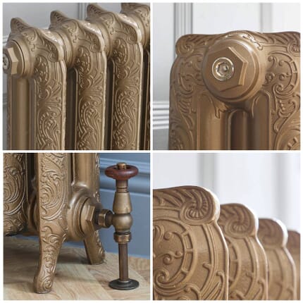 Radiatore Tradizionale in Ghisa Alto 950mm - Oro Bruciato - Disponibile in Diverse Misure - Charlotte