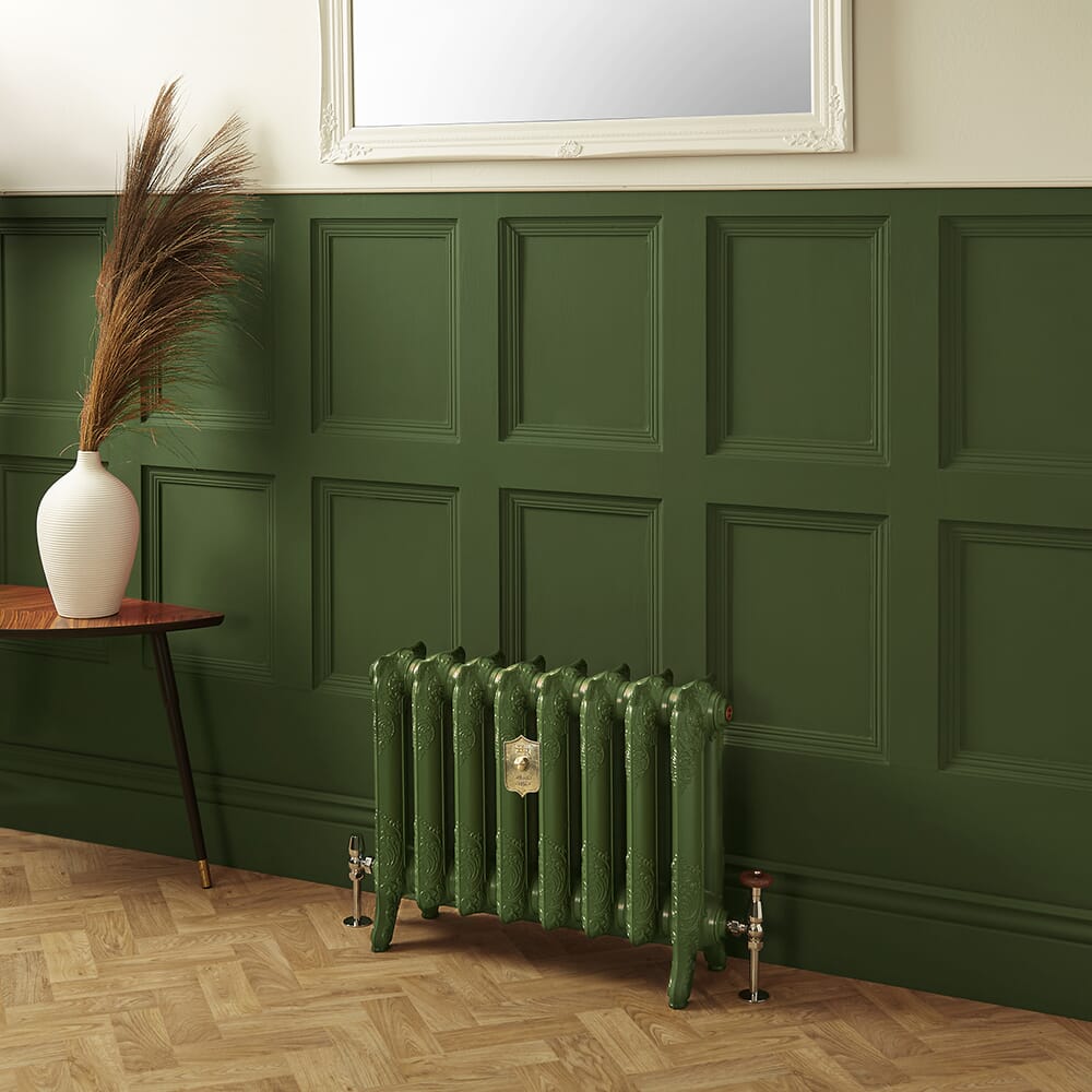 Radiatore Tradizionale in Ghisa a 2 Colonne - Alto 510mm - Finitura Verde Duck Green di Farrow & Ball - Charlotte