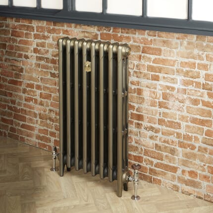 Radiatore Tradizionale in Ghisa a 3 Colonne - Alto 860mm - Finitura Ottone Naturale - Mercury