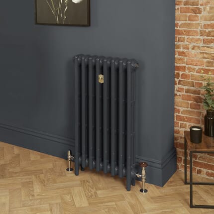 Radiatore Tradizionale in Ghisa a 3 Colonne - Alto 760mm - Finitura Grigio Scuro Railings di Farrow & Ball - Mercury