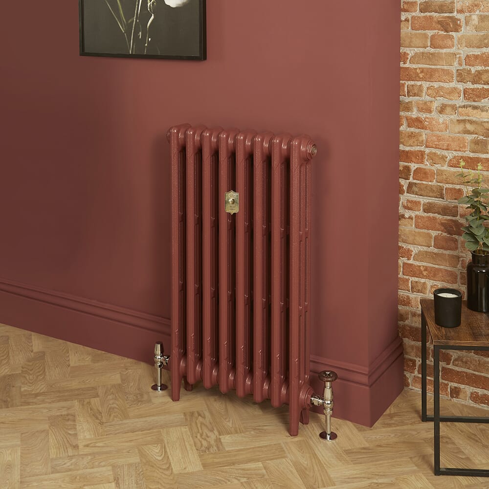 Radiatore Tradizionale in Ghisa a 3 Colonne - Alto 860mm - Finitura Rosso Mattone Eating Room Red di Farrow & Ball - Mercury