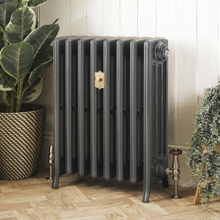 Radiatore in Ghisa - 4 Colonne - 660mm Altezza - Argento Antico - Scelta di Dimensioni - Isabel