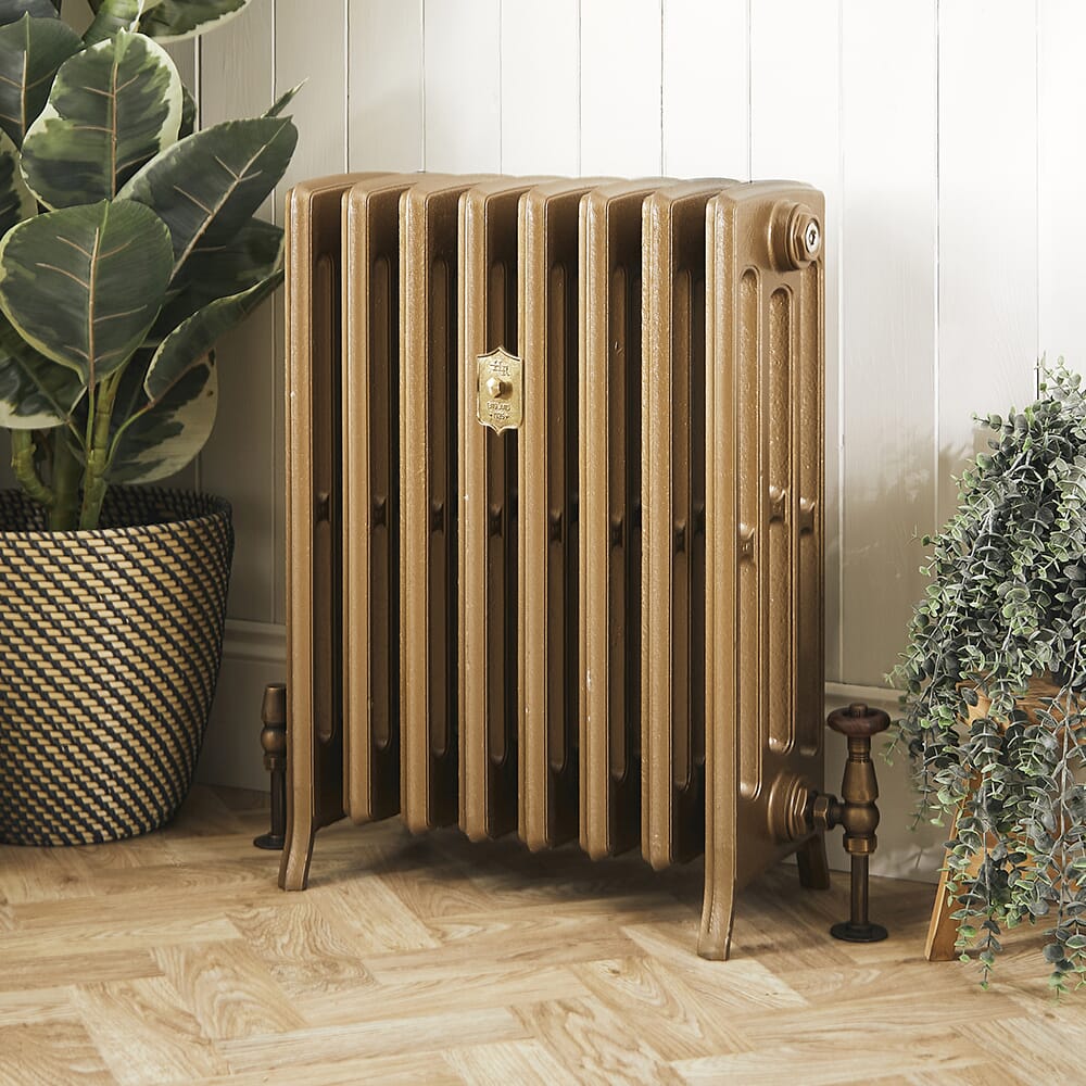 Radiatore in Ghisa - 4 Colonne - 660mm Altezza - Oro Bruciato - Scelta di Dimensioni - Isabel