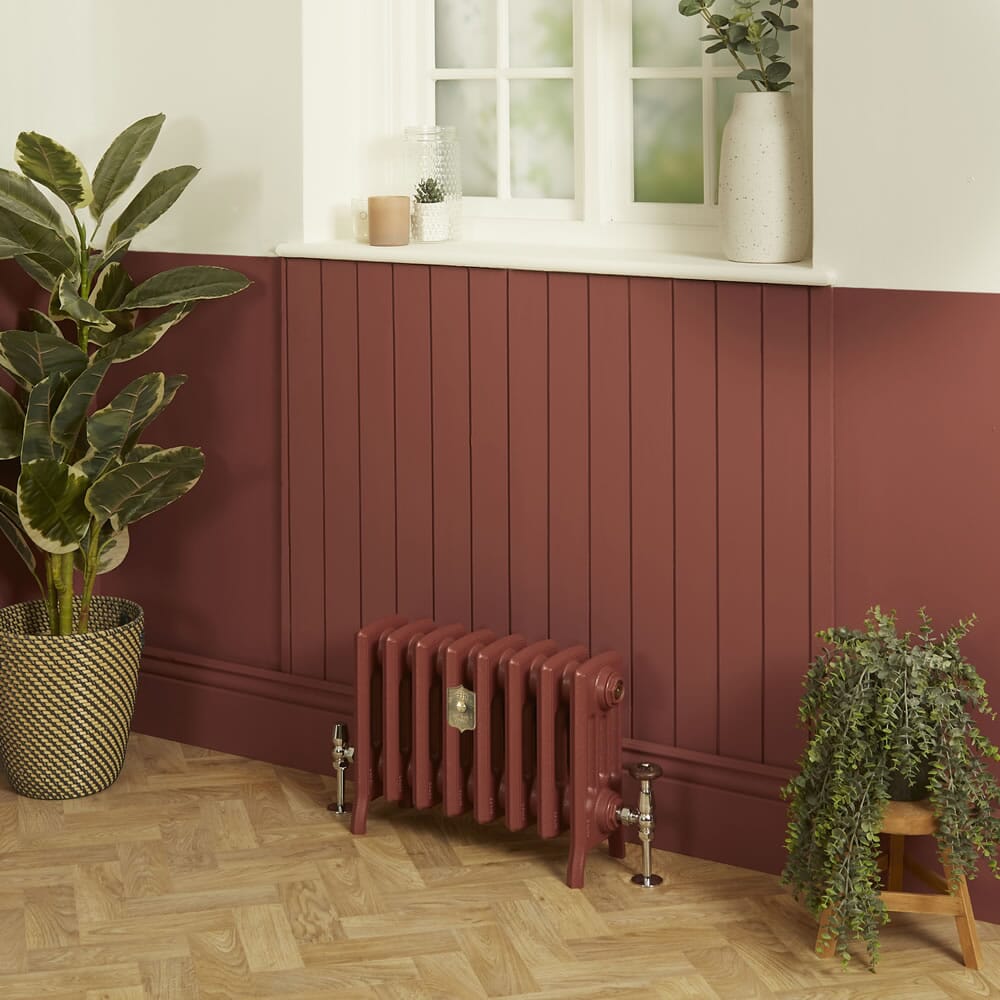 Radiatore Tradizionale in Ghisa a 4 Colonne - Alto 357mm - Finitura Rosso Mattone Eating Room Red di Farrow & Ball - Isabel