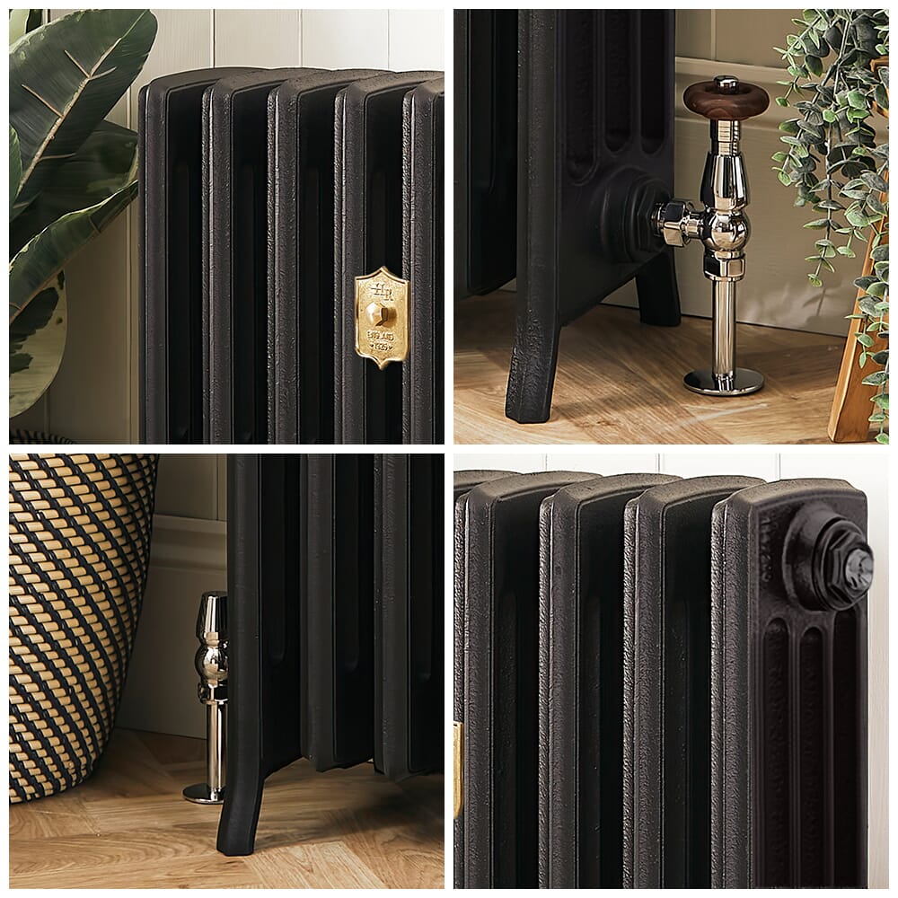 Radiatore in Ghisa - 4 Colonne - 760mm Altezza - Nero Ardesia - Scelta ...
