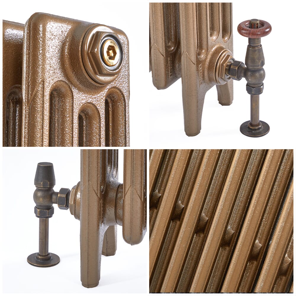 Radiatore in Ghisa a 4 Colonne - 460mm - Oro Bruciato - Scelta di ...