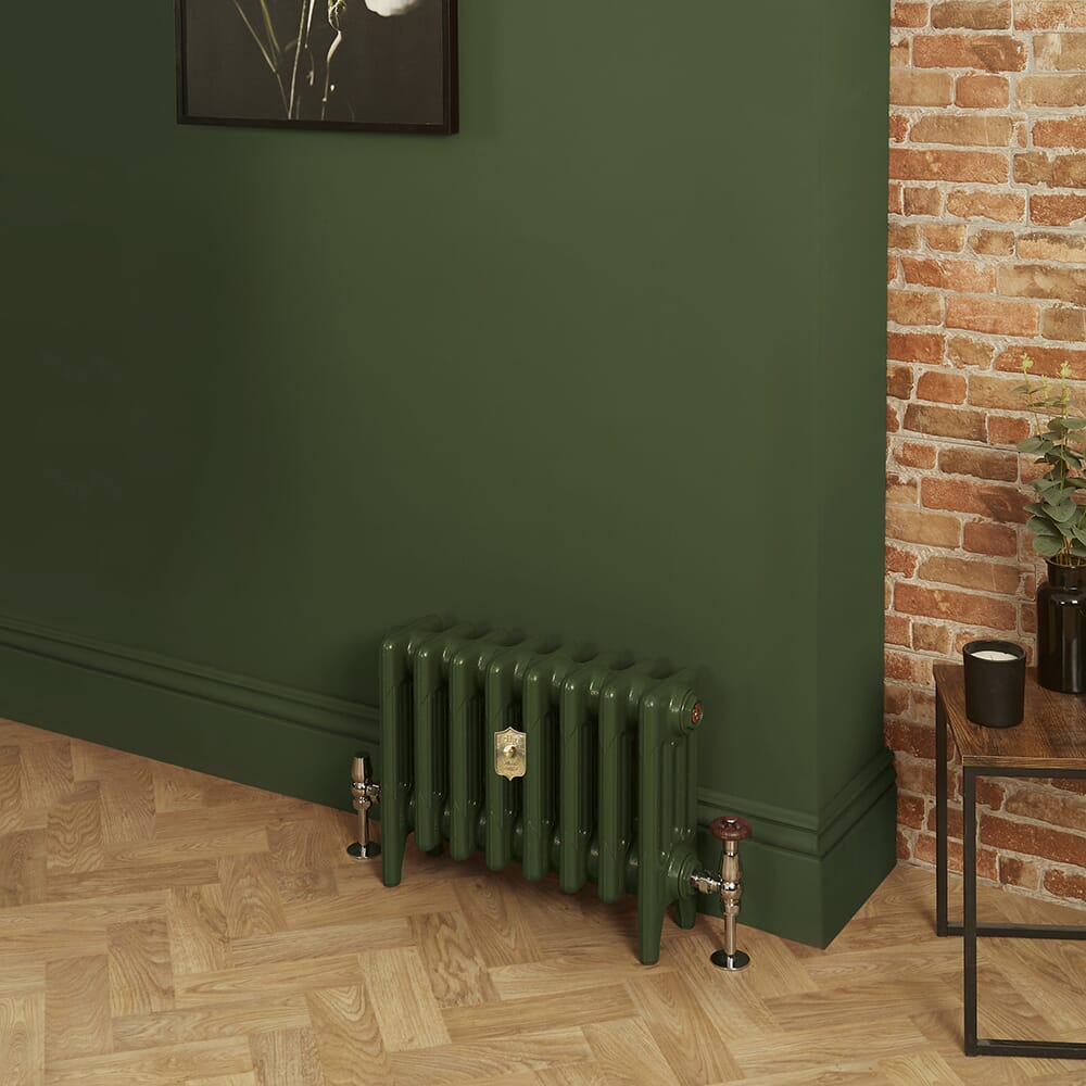 Radiatore Tradizionale in Ghisa a 4 Colonne - Alto 560mm - Finitura Verde Duck Green di Farrow & Ball - Mercury