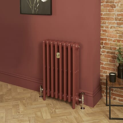 Radiatore Tradizionale in Ghisa a 4 Colonne - Alto 960mm - Finitura Rosso Mattone Eating Room Red di Farrow & Ball - Mercury
