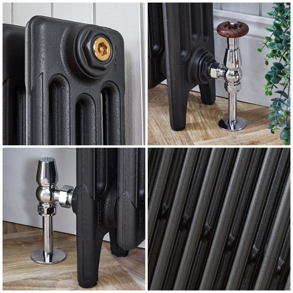 Radiatore in Ghisa a 4 Colonne - Altezza 360mm - Nero Ardesia ...
