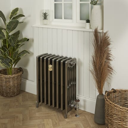 Radiatore Tradizionale in Ghisa a 6 Colonne - Alto 660mm - Finitura Metallo Grezzo Lucidato - Isabel