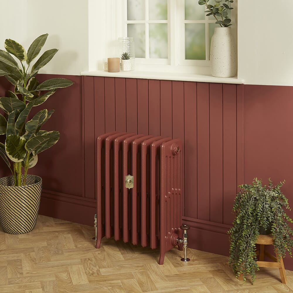 Radiatore Tradizionale in Ghisa a 6 Colonne - Alto 660mm - Finitura Rosso Mattone Eating Room Red di Farrow & Ball - Isabel
