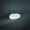 Lavabo da Appoggio Ovale Moderno - Bianco Lucido - 580mm x 400mm (Senza Fori per la Rubinetteria) - Hudson Reed x RAK Cloud