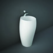 Lavabo Indipendente Moderno - Bianco Opaco - 490mm -(1 Foro per la Rubinetteria) - Hudson Reed x RAK Cloud