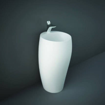 Lavabo Indipendente Moderno - Bianco Opaco - 490mm -(1 Foro per la Rubinetteria) - Hudson Reed x RAK Cloud