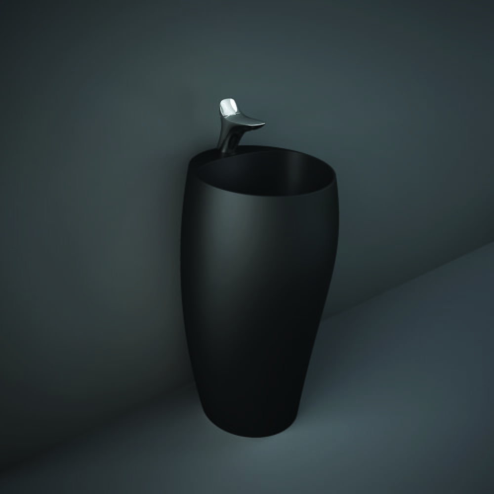 Lavabo Indipendente Moderno - 490mm - Nero Opaco - 1 Foro per Rubinetto - Hudson Reed x RAK Cloud