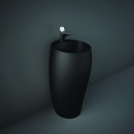 Lavabo Indipendente Moderno - 490mm - Nero Opaco - 1 Foro per Rubinetto - Hudson Reed x RAK Cloud