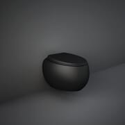 Sanitario Sospeso Moderno senza Brida con Chiusura Ammortizzata - Nero Opaco - Hudson Reed x RAK Cloud