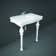 Lavabo Consolle Tradizionale - Bianco Lucido - 845mm x 575mm - Scelta di Fori per Rubinetti - Hudson Reed x RAK Washington