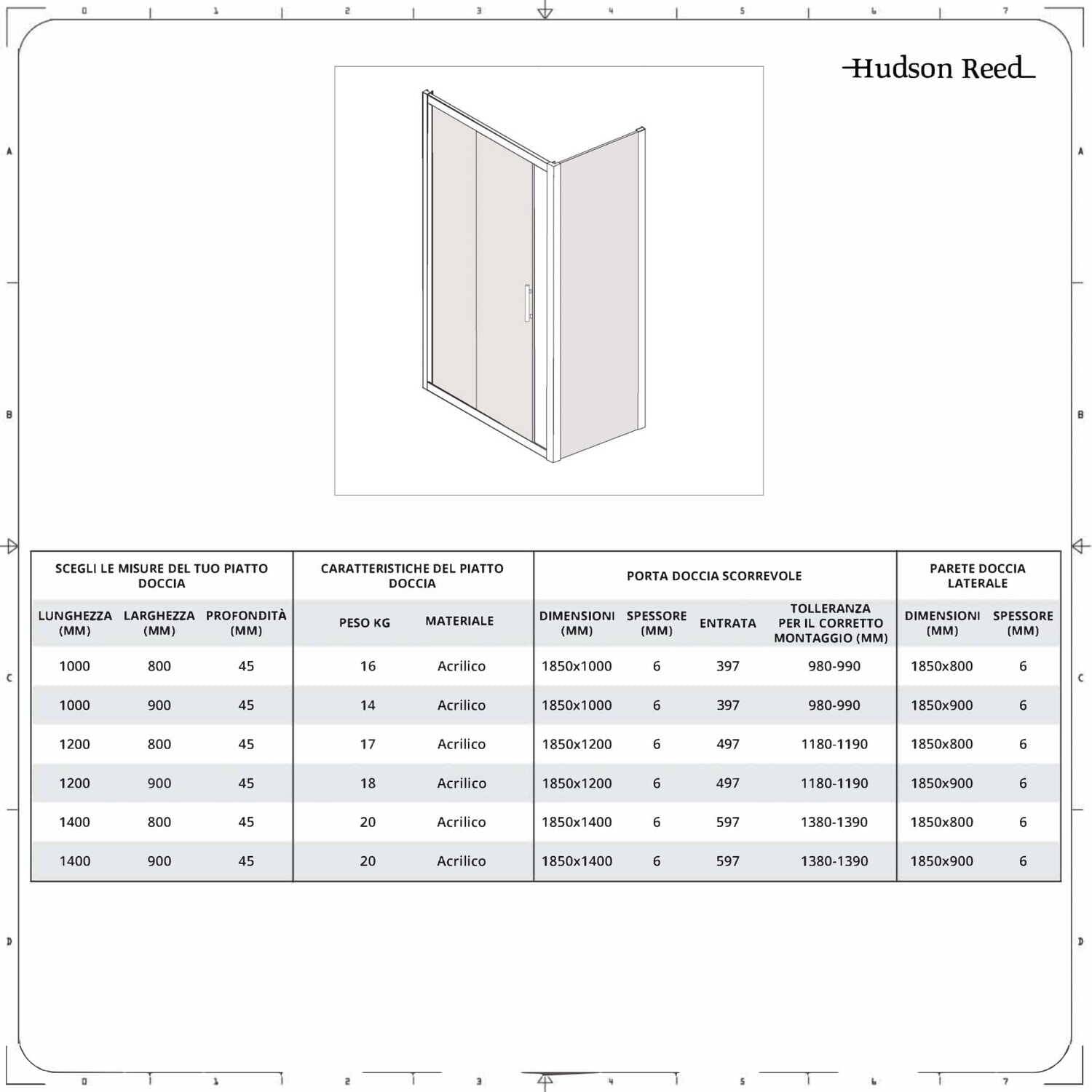 Box Doccia Angolare con Porta Scorrevole e Piatto Doccia - Rame - Eris