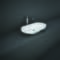 Lavabo da Appoggio Ovale Moderno - Bianco Lucido - 700mm x 350mm (Senza Fori per Rubinetteria) - Hudson Reed x RAK Des