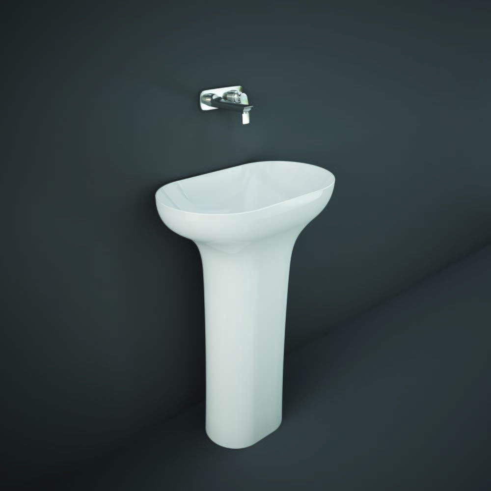 Lavabo Indipendente Moderno - Bianco Lucido - 600mm x 350mm - Hudson Reed x RAK Des
