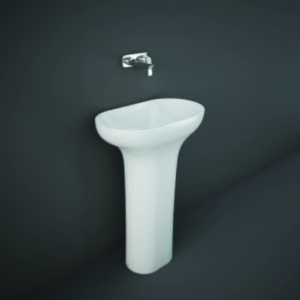 Lavabo Indipendente Moderno - Bianco Lucido - 600mm x 350mm - Hudson Reed x RAK Des