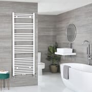 Scaldasalviette Misto Bianco Piatto - 1600mm x 600mm - incl. 1000 Watt Elemento Riscaldante, Raccordo a T e Valvole - Neva