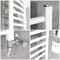 Scaldasalviette Misto Bianco Curvo - 1000mm x 500mm - incl. 400 Watt Elemento Riscaldante, Raccordo a T e Valvole -Ive