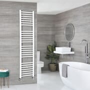 Scaldasalviette Misto Bianco Piatto - 1800mm x 400mm - incl. 800 Watt Elemento Elettrico Riscaldante, Raccordo a T e Valvole - Ive