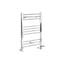 Scaldasalviette Misto Cromato Piatto - 800mm x 500mm - incl. 300 Watt Elemento Elettrico Riscaldante, Raccordo a T e Valvole - Kent