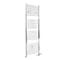 Scaldasalviette Misto Cromato Piatto - 1800mm x 500mm - incl. 1000 Watt Elemento Elettrico Riscaldante, Raccordo a T e Valvole - Kent