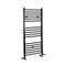 Scaldasalviette Misto Matt Nero Piatto - 1200mm x 600mm - incl. 600 Watt Elemento Elettrico Riscaldante, Raccordo a T e Valvole - Nox