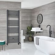 Scaldasalviette Misto Antracite Piatto - 1600mm x 600mm - incl. 800 Watt Elemento Riscaldante, Raccordo a T e Valvole -Artle