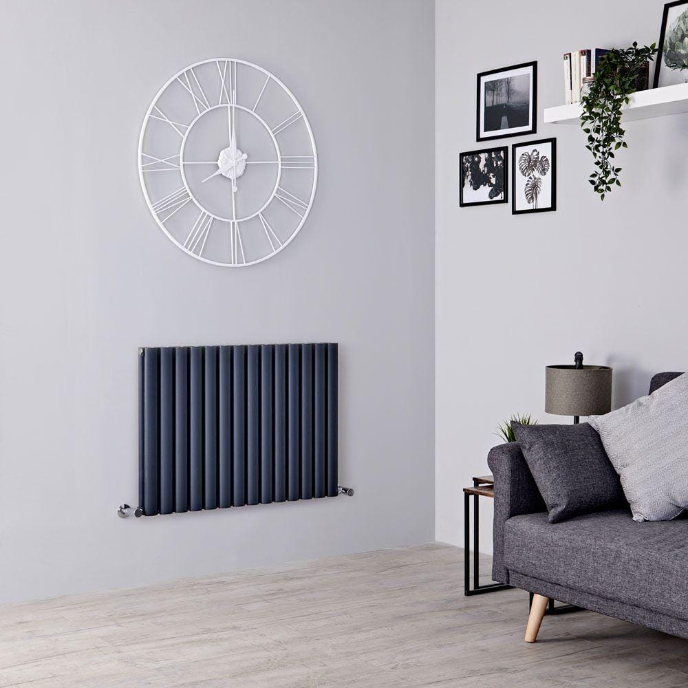 Radiatore di Design Orizzontale Antracite in Alluminio - Colonne Ovali - Revive Air