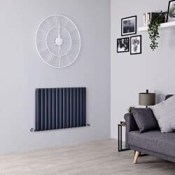 Radiatore di Design Orizzontale Antracite in Alluminio - Colonne Ovali - Revive Air