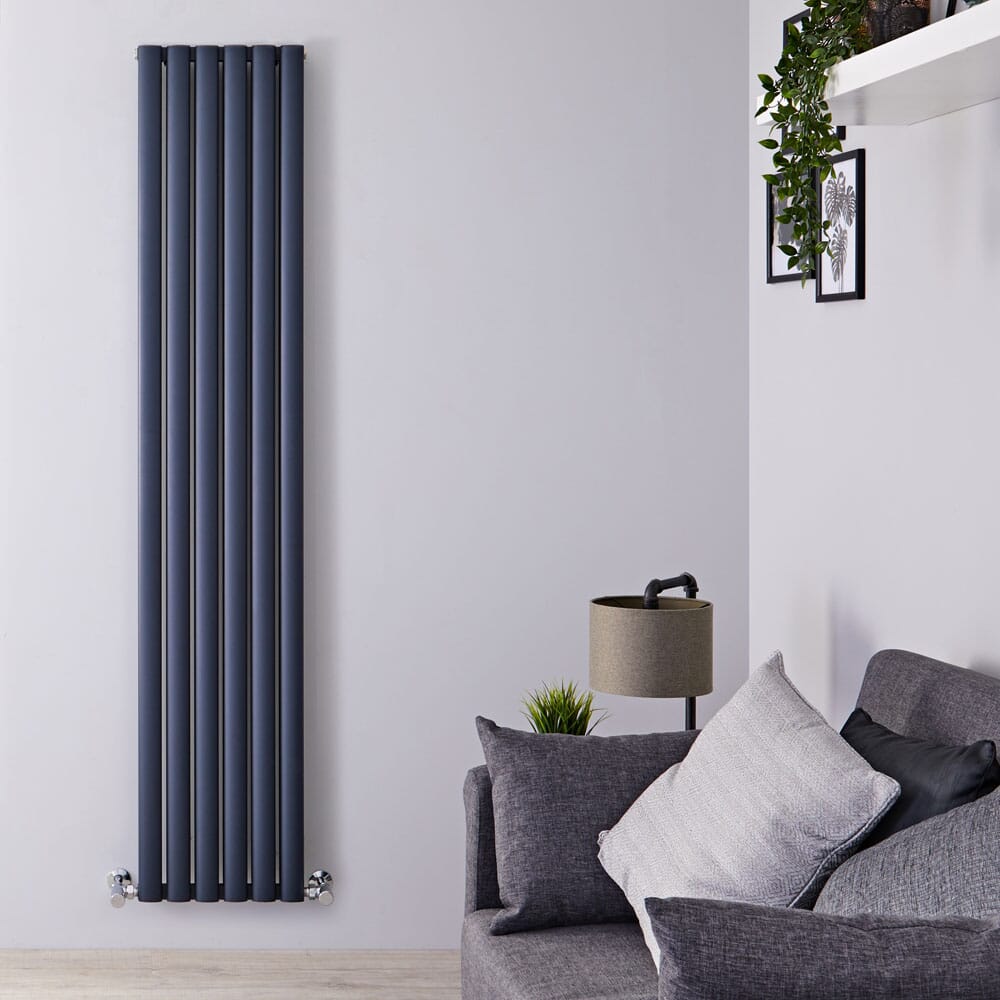 Radiatore di Design Verticale - Antracite - Colonne Ovali - Scelta di Larghezze - Revive Air