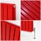 Radiatore di Design Orizzontale – Rosso – Altezza 635mm – Scelta di Larghezze – Delta