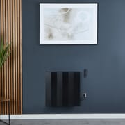 Radiatore di Design Elettrico Orizzontale in Alluminio - Nero - 600mm x 600mm - Notus V