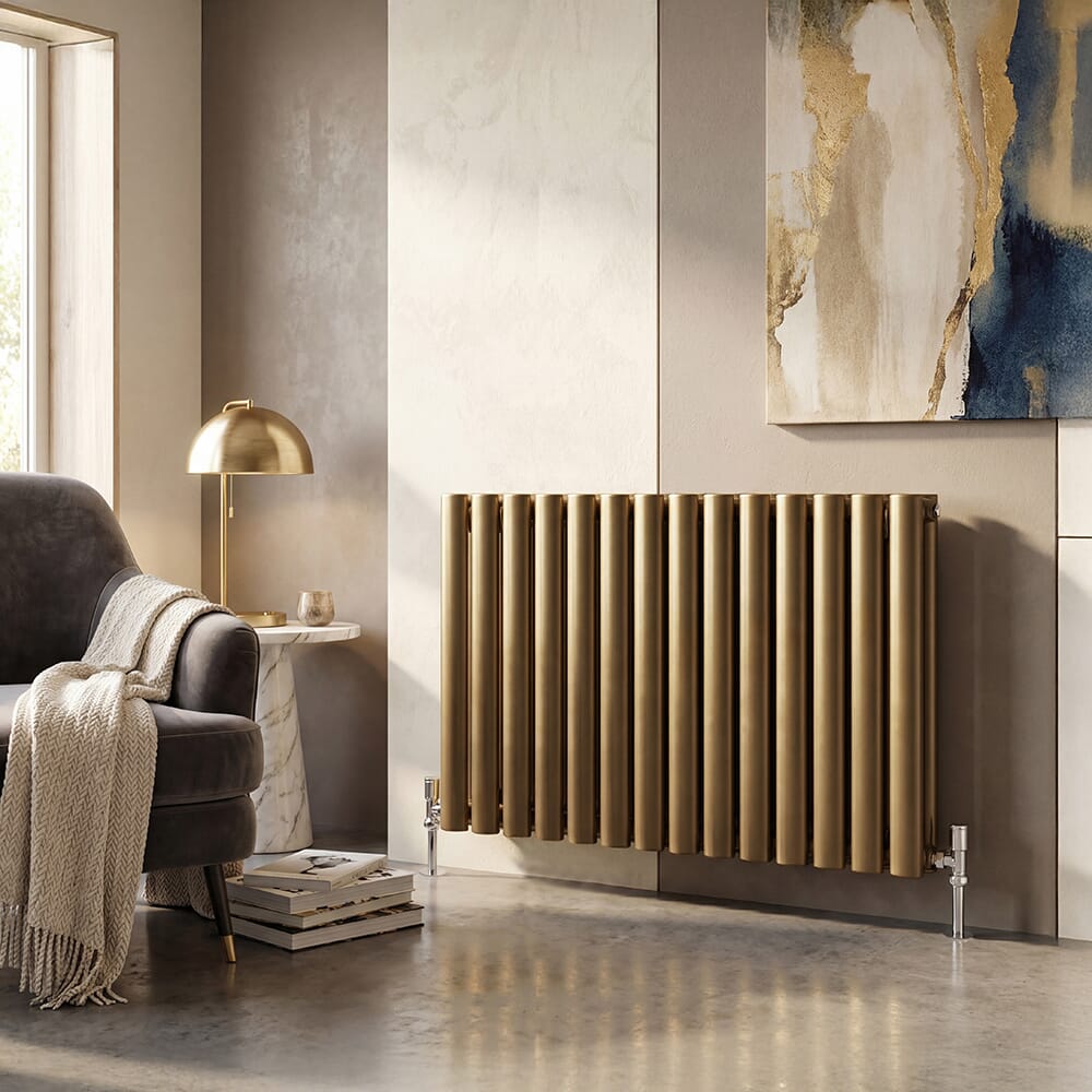 Radiatore di Design - Orizzontale - Scelta di Finiture in Colori Metallici e Misure - Revive