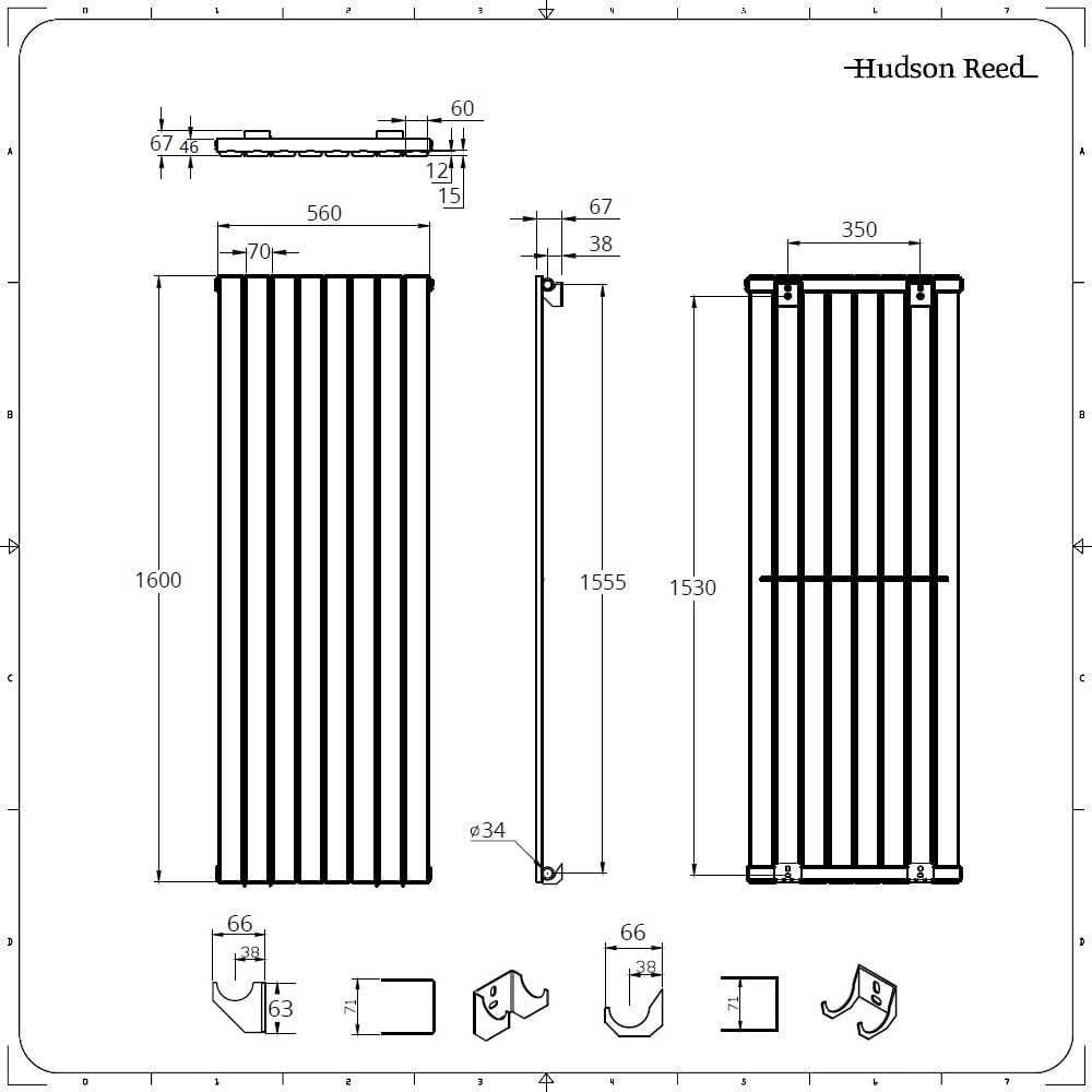 Radiatore Di Design Verticale Antracite A Colonne Piatte Mm X Mm Pannello Singolo