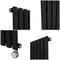 Radiatore elettrico verticale di design (Pannello Singolo) nero opaco 1600 mm x 236 mm con Elemento Elettrico da 800 W - Revive